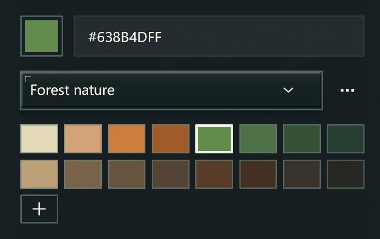 Choose a color. Copy a built-in palette before changing its colors.